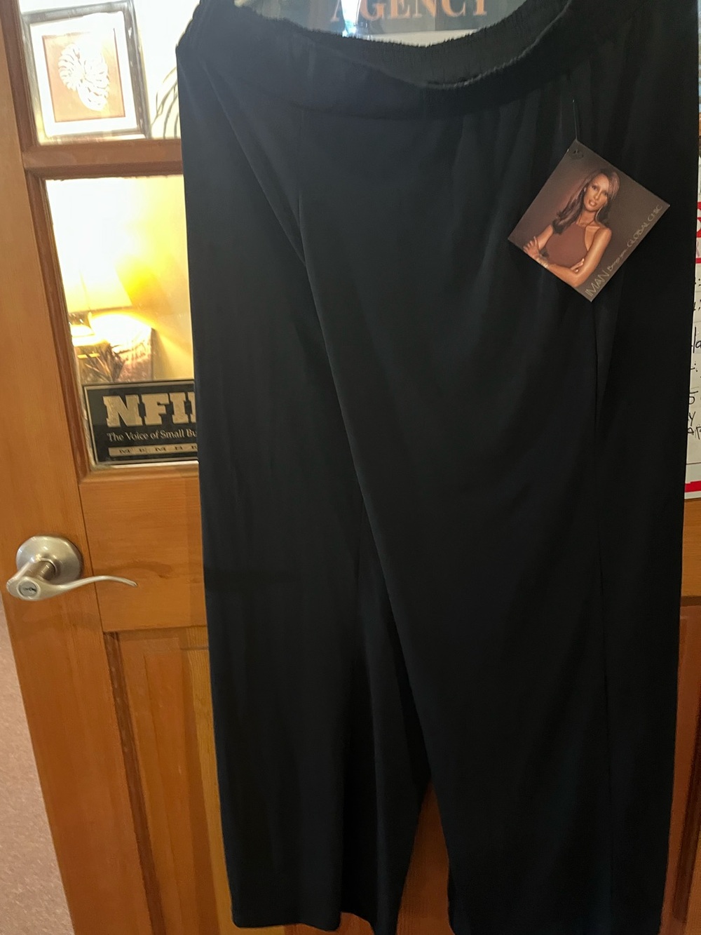 IMAN Black Wide-Leg Dress Pants for women